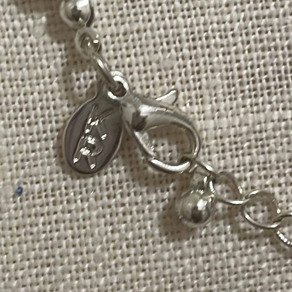 KR necklace fashion jewelry powder blue silver snake eye beaded necklace OS - Picture 3 of 6